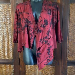 Art of Cloth - Tie-dye Asymmetrical Jacket 1X
